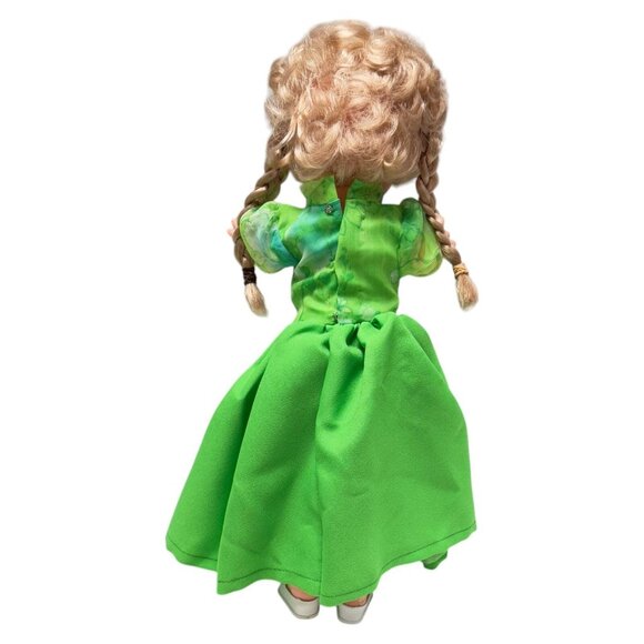 Reliable Canada Doll Blonde Braids 16 inch Green Dress Circa Vintage 1970s - Picture 9 of 10